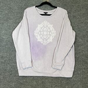 Torrid Sweater Womens 0 XL Purple Sweatshirt Fleece‎ Pullover Casual Plus Size